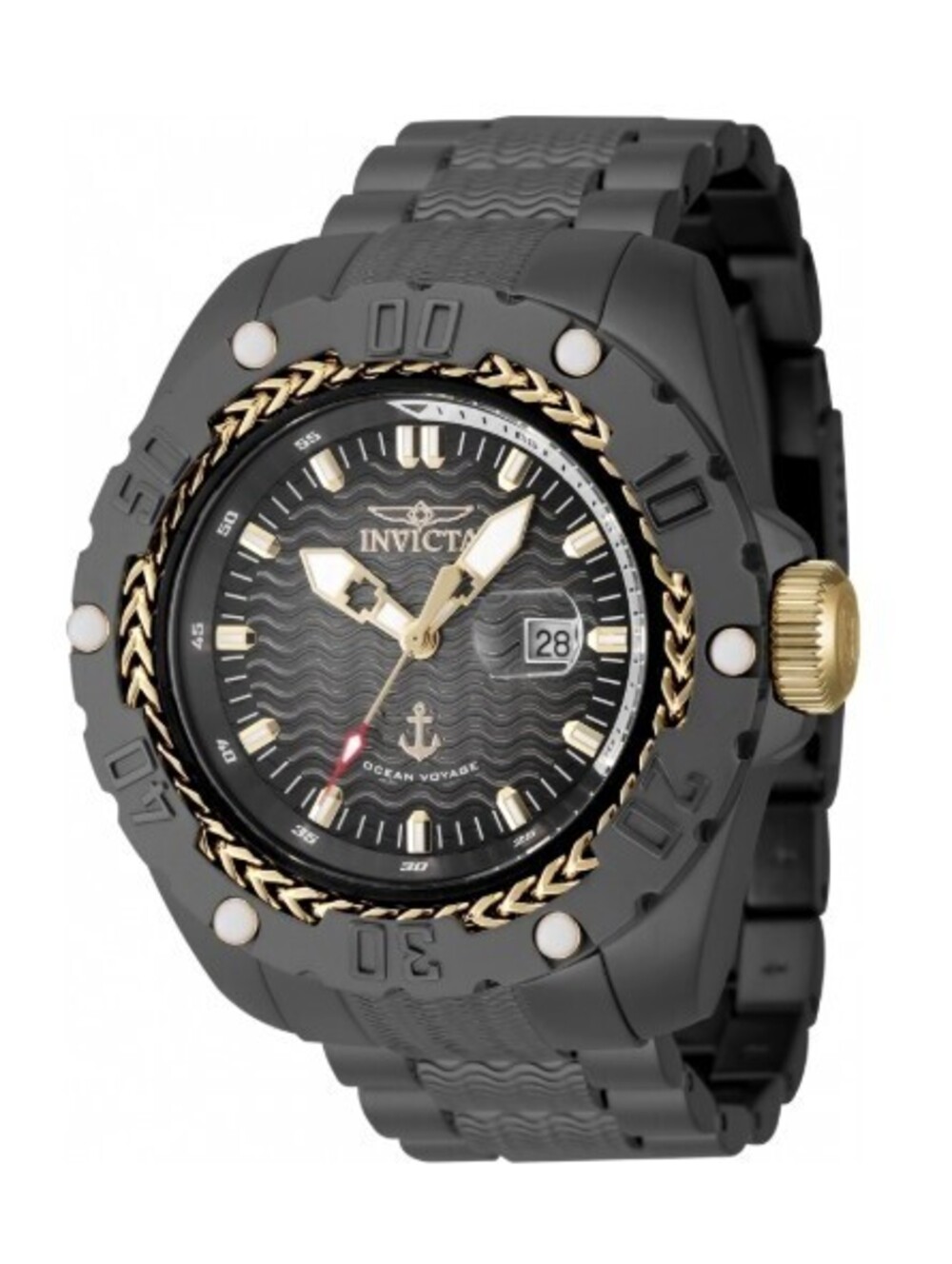 Invicta Ocean Voyage Black Gold Bezel Stainless Steel, 52mm (47743)